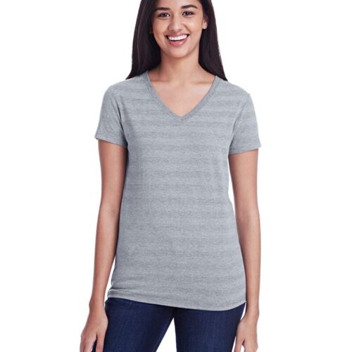 Women's Invisible Stripe V-Neck T-Shirt Thumbnail