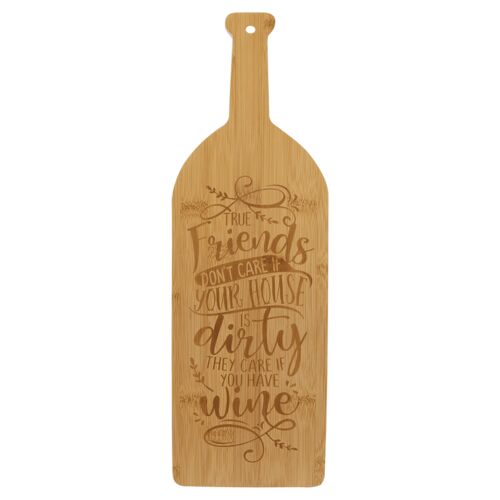 Bamboo Wine Bottle Cutting Board Thumbnail